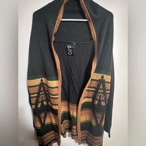 Unique Black and Brown Open Cardigan
